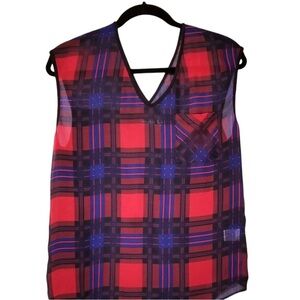 **5/25** Plaid Sleeveless Blouse